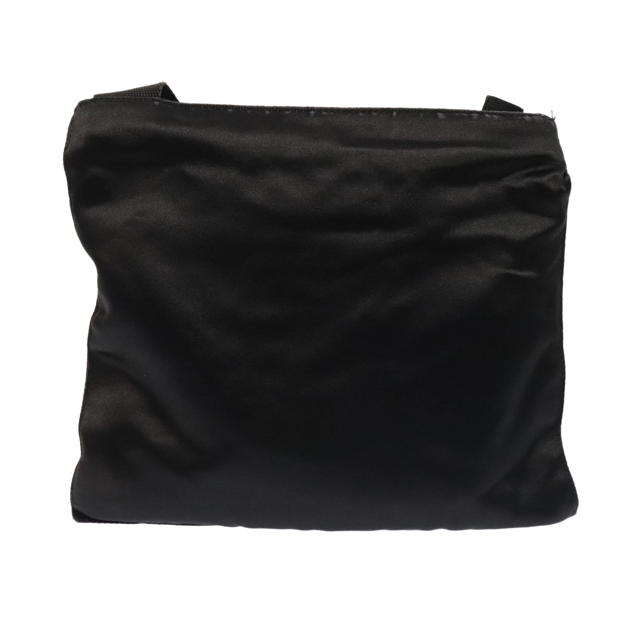 Prada Shoulder Bag Auth Satin Black Silver