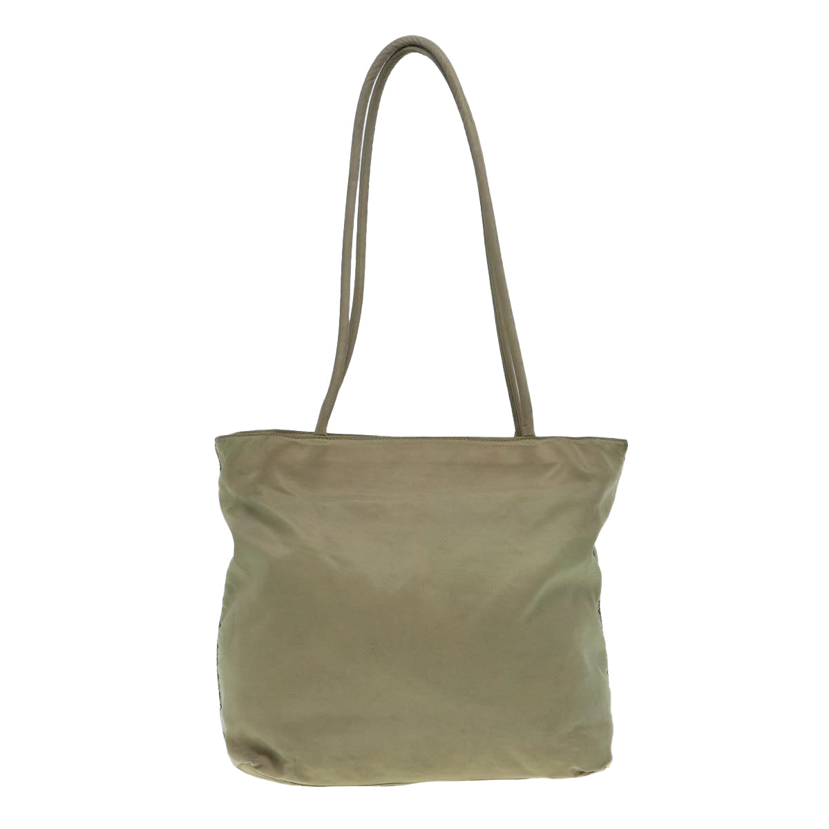 Prada Tote Bag Auth Nylon Beige Beige Auth Ac3213