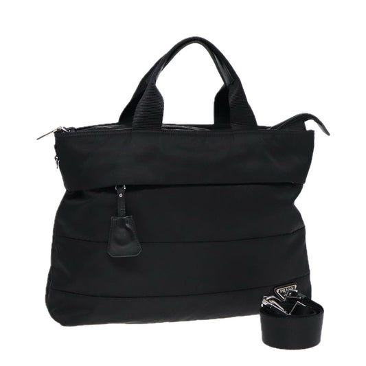 Prada Tote Bag 2Way Auth Nylon Black Silver
