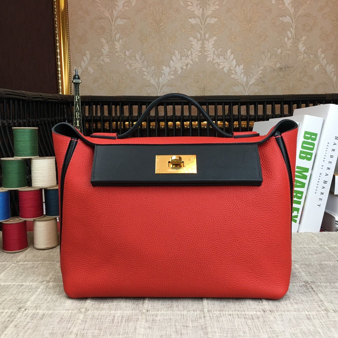 Top Quality Clemence Swift Toned Hardware For Red Gold Shoulder Bag