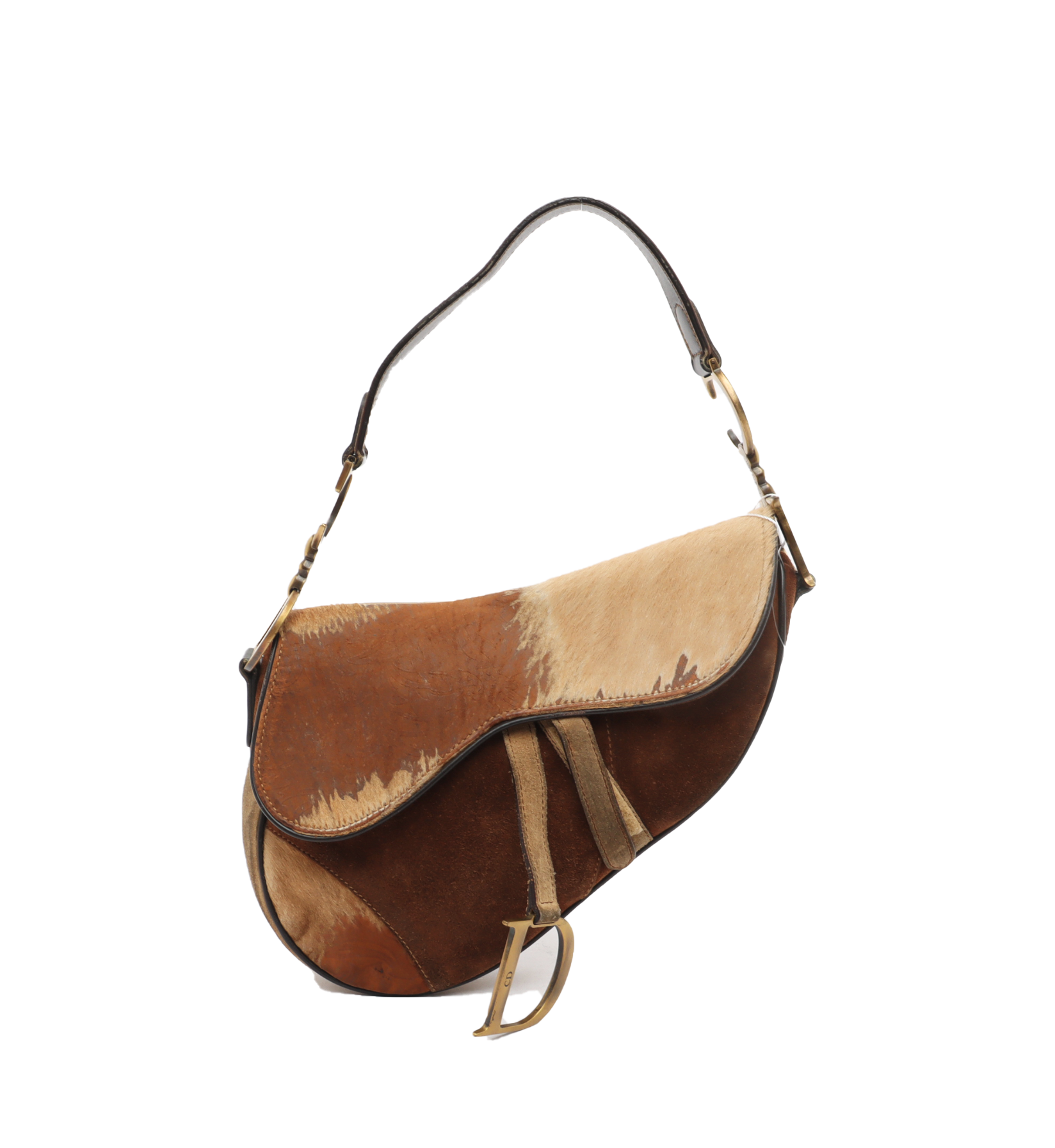 Dior Saddle Handbag Suede Brown Travel Bag