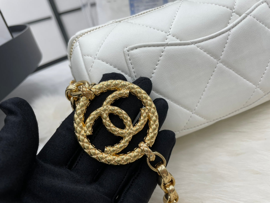 CHL Bowling 11cm 4.3in White Mini Bag Wombeaunoirrbeaunoirr 11Cm43In