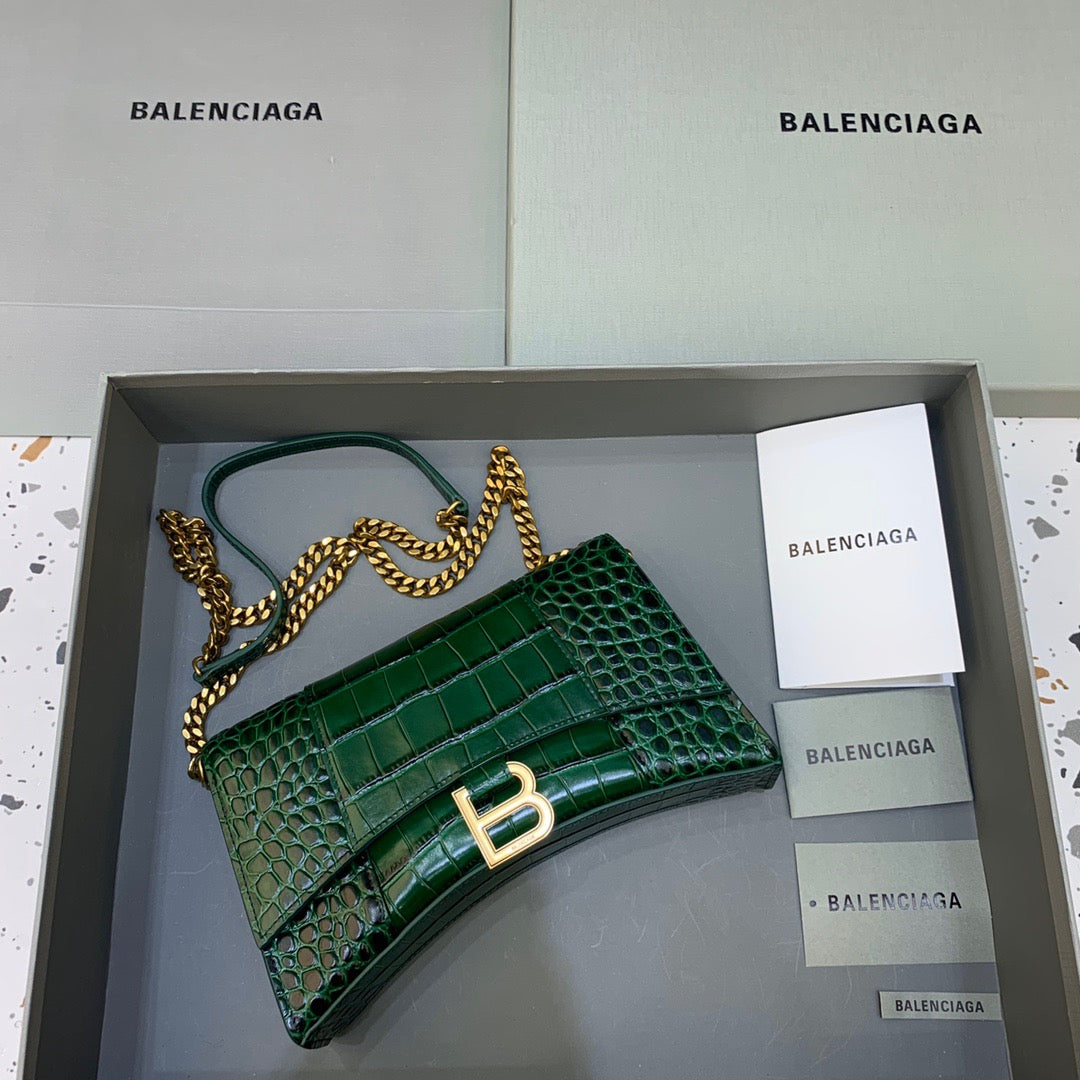 Top Quality Hourglass Wallet On In Dark Green Chain Crossbody Bag
