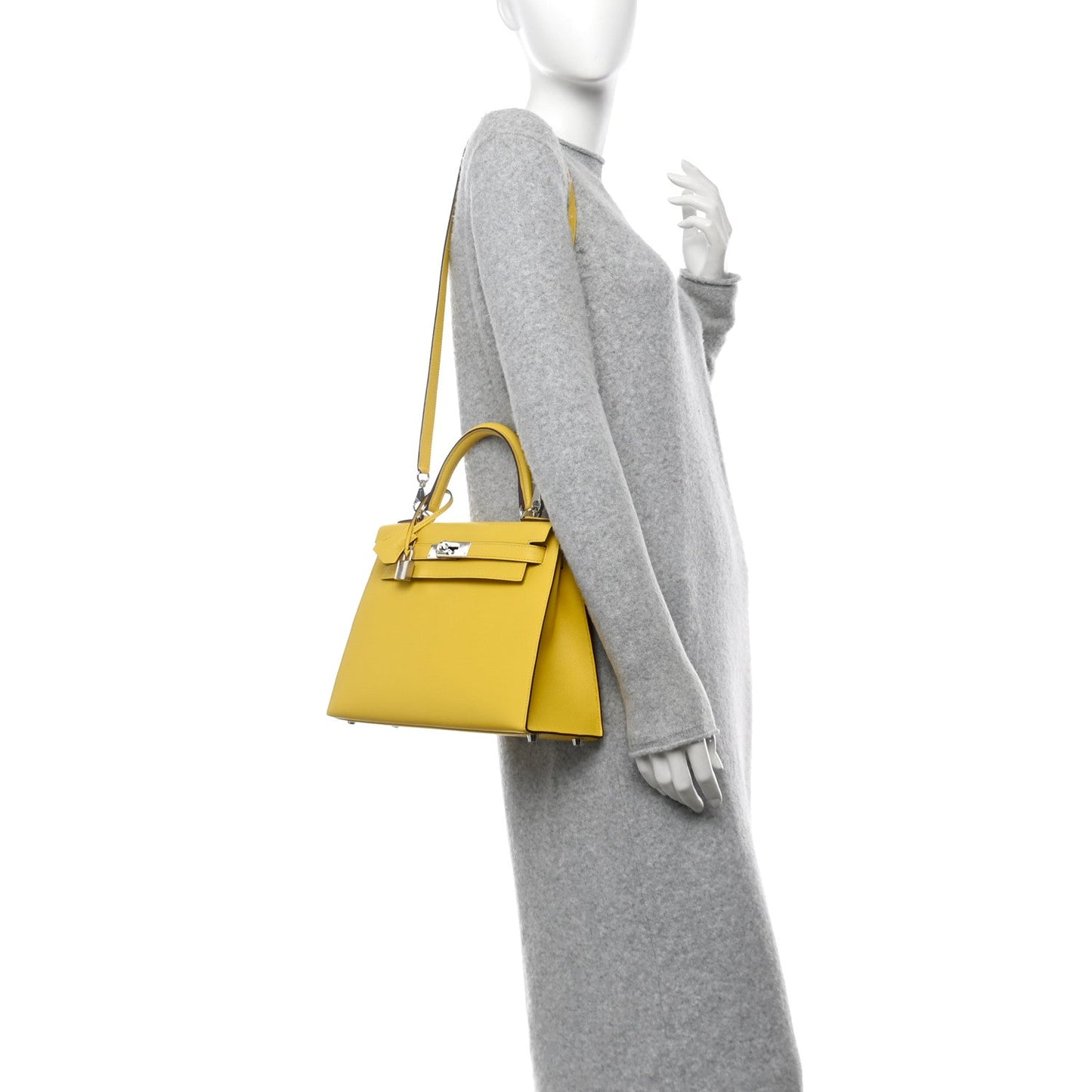 Hermes Epsom Kelly Sellier Jaune De Naples Handbag Travel Bag