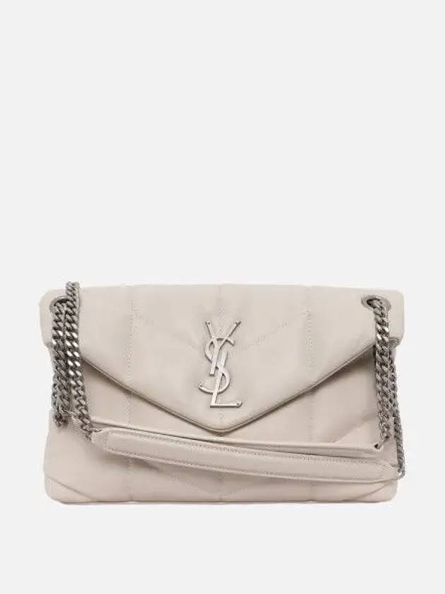 YSL Saint Laurent Saint Laurent Trending Puffer Lambskin Chain Shoulder Quilted White Shoulder Bag