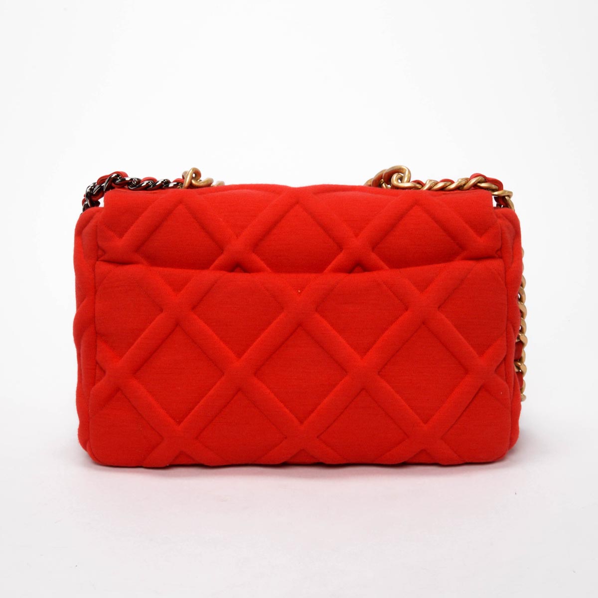 Chanel Red Quilted Jersey Large 19