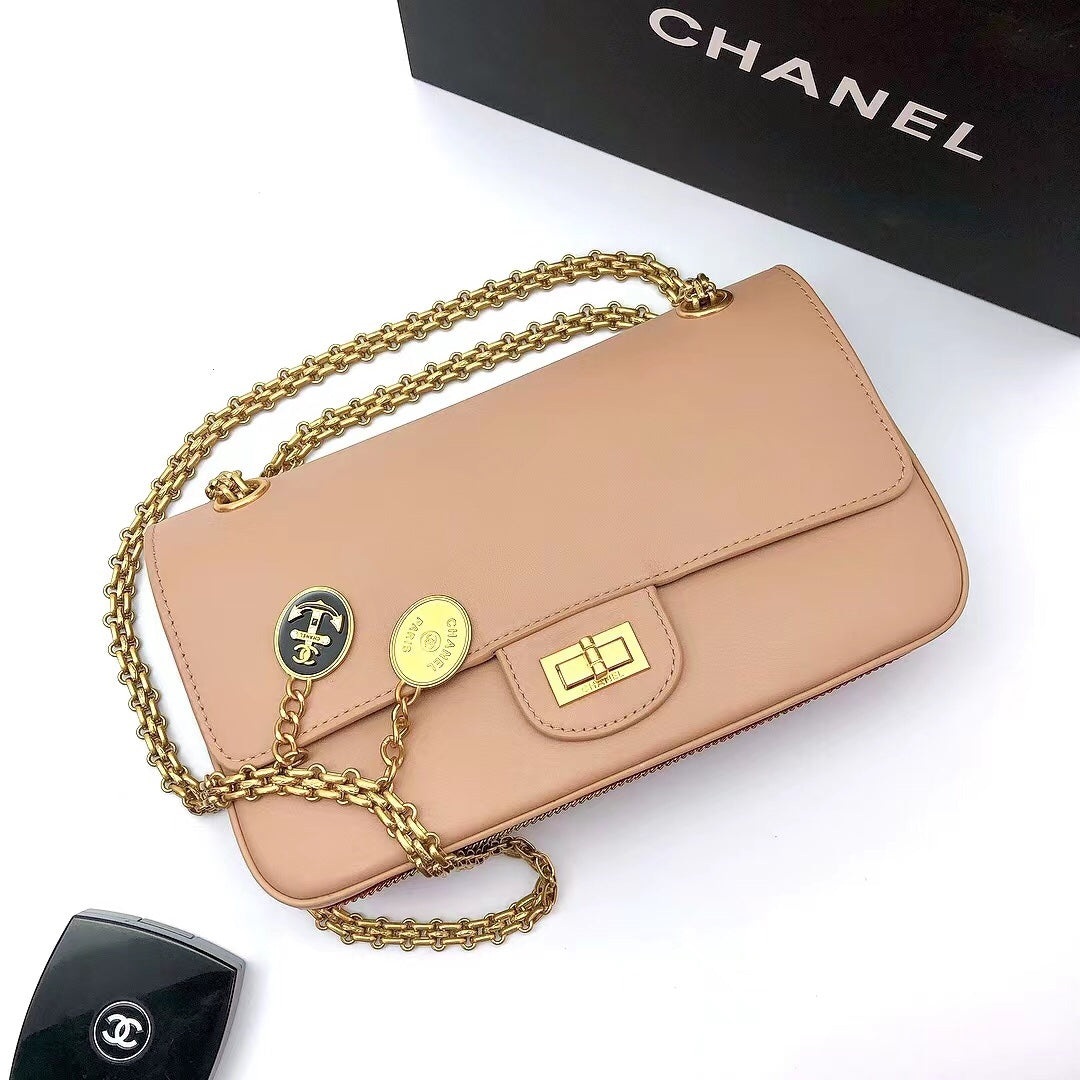 Chlmaroon Medallion Nude Reissue Classic Top Qualityap Beige Travel Bag