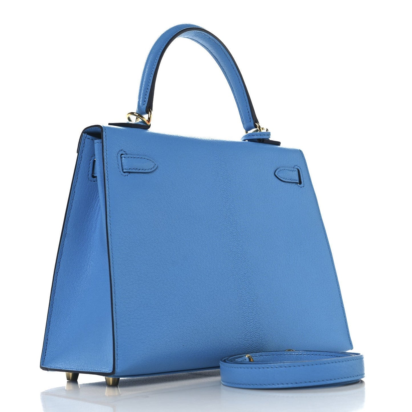 Hermes Chevre Chandra Kelly Sellier Bleu Frida Handbag Travel Bag