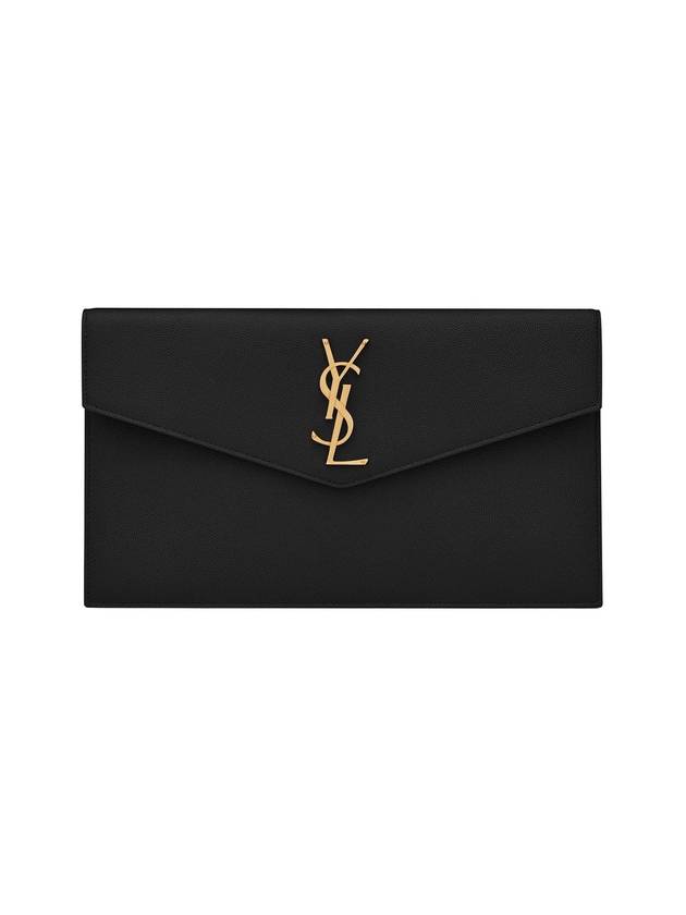 YSL Saint Laurent Saint Laurent Trending Uptown Grain De Poudre Leather Black Clutch Bag