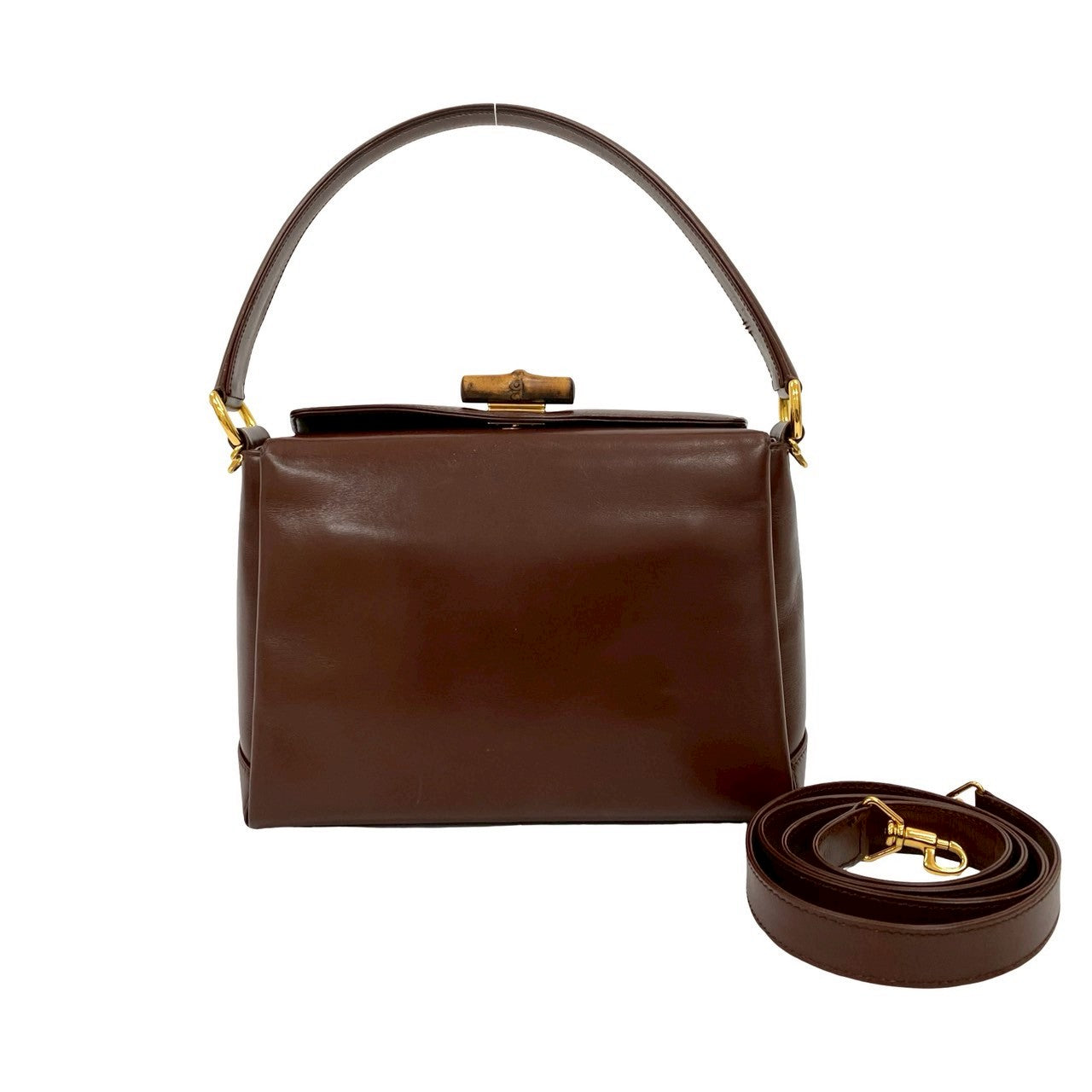 Gucci Bamboo 2Way Handbag Leather Travel Bag Handbag 14