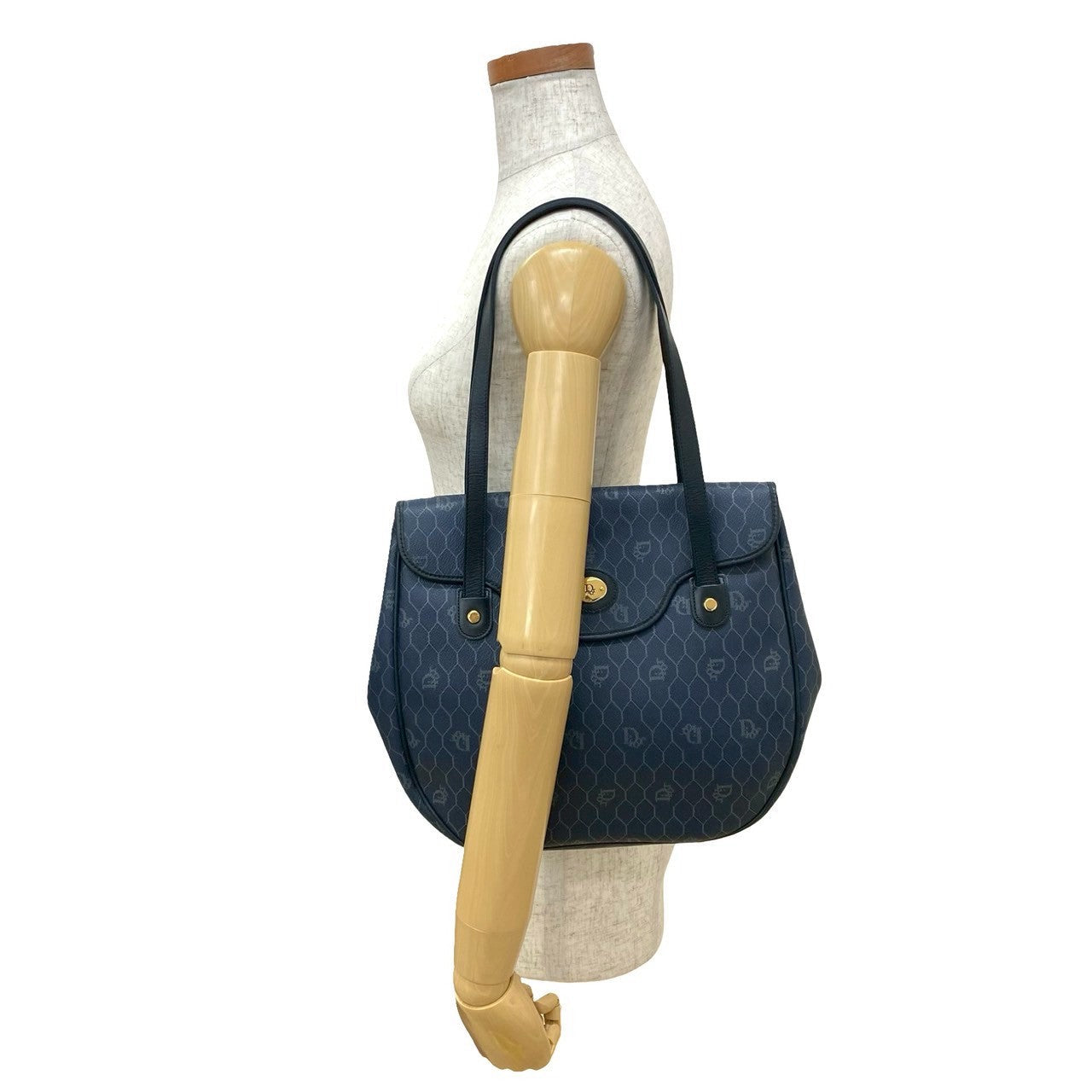 Dior Christian Honeycomb Pattern Tote Bag Leather