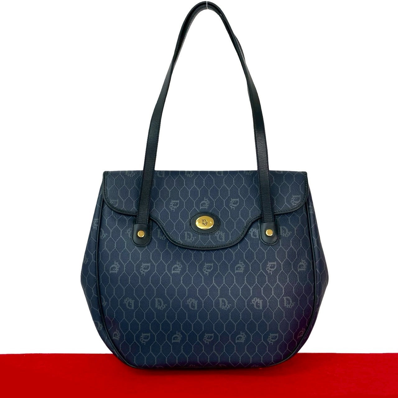 Dior Christian Honeycomb Pattern Tote Bag Leather