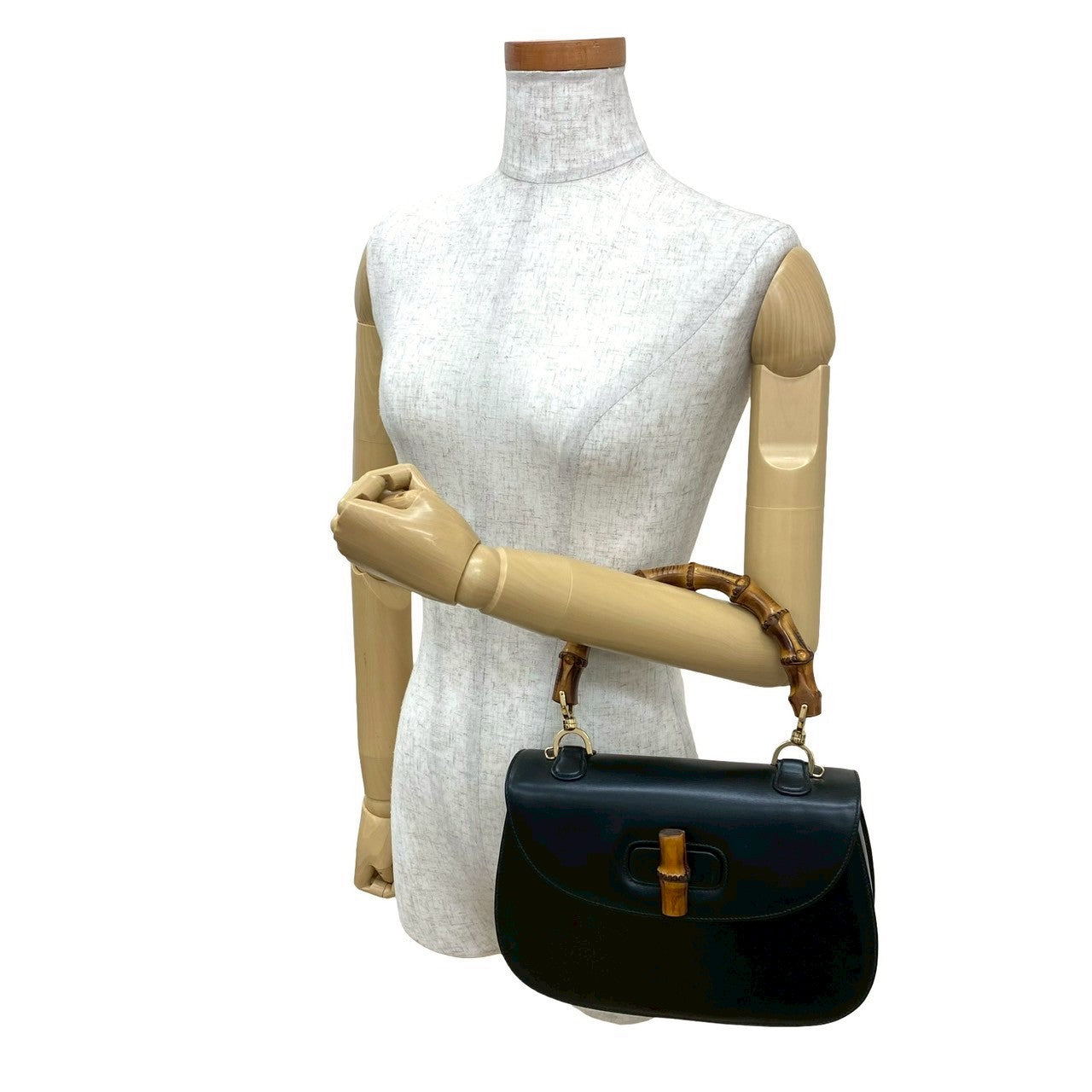 Gucci Bamboo Calf Handbag Leather Travel Bag