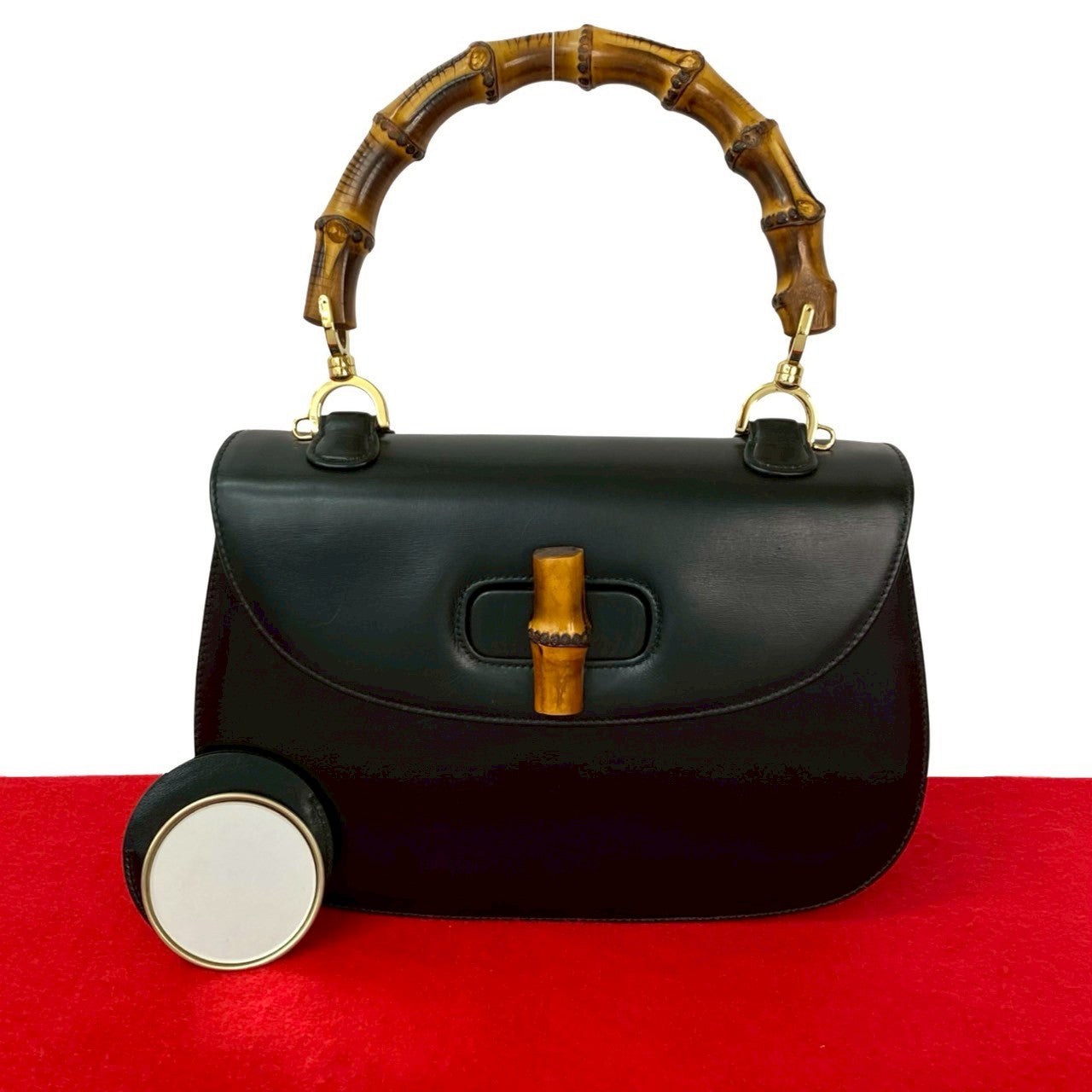 Gucci Bamboo Calf Handbag Leather Travel Bag