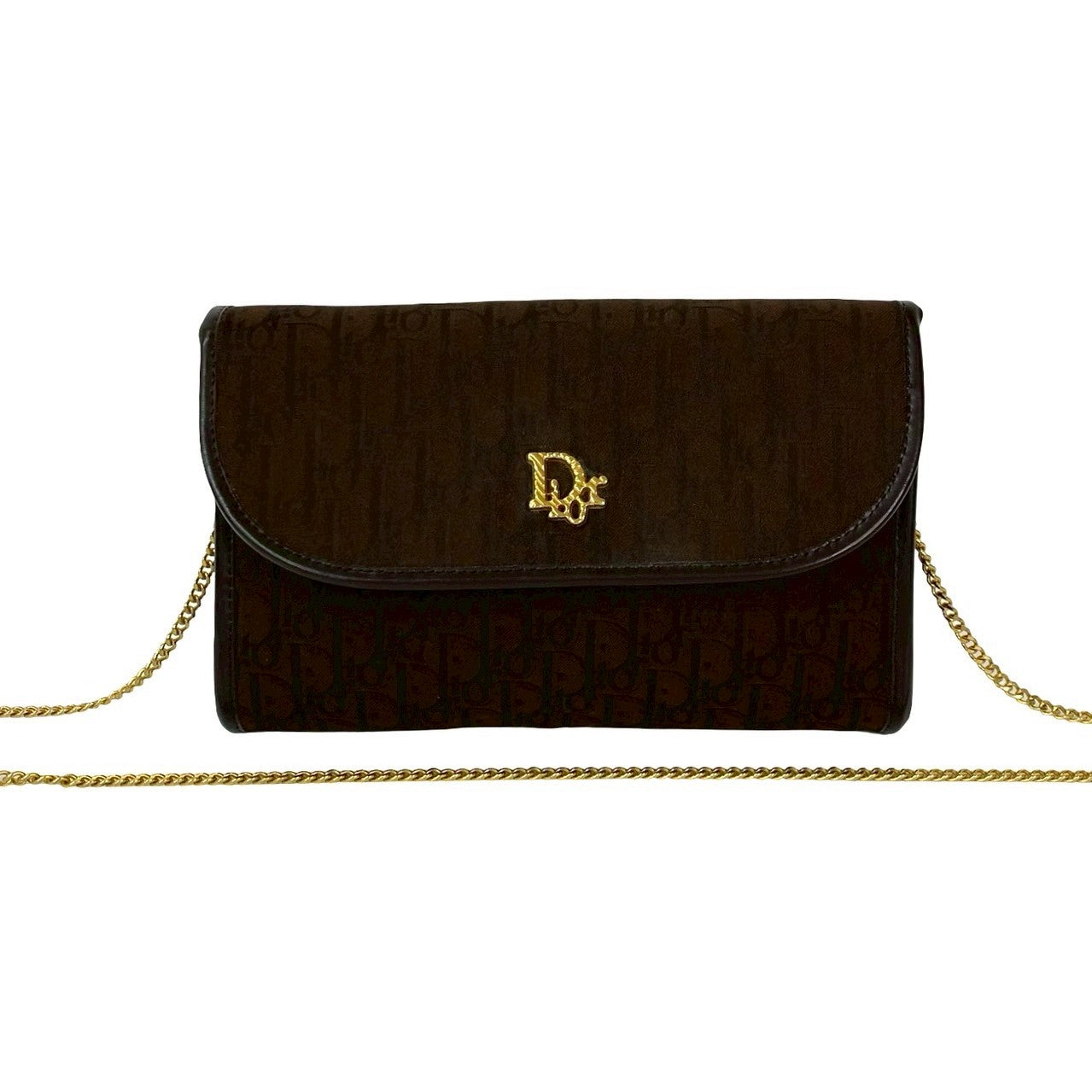 Dior Christian Trotter 2Way Shoulder Bag Leather Canvas