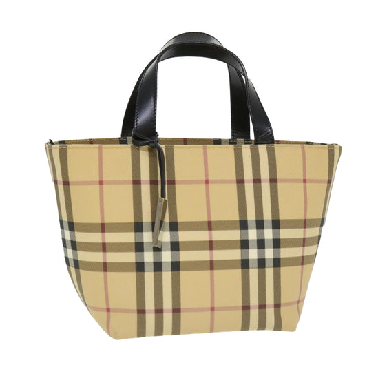 Burberry Luxury Nova Check Hand Bag Auth Am4079 Nylon Beige Travel Bag