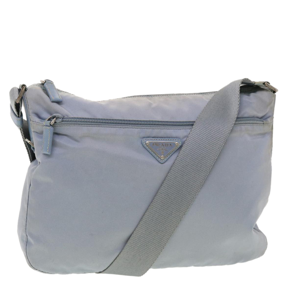 Prada Shoulder Bag Light Nylon Blue Light Blue Am4160