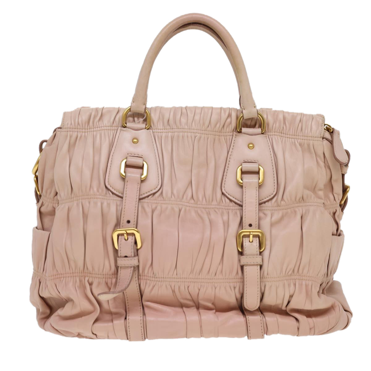 Prada Hand Bag 2Way Leather Pink Travel Bag