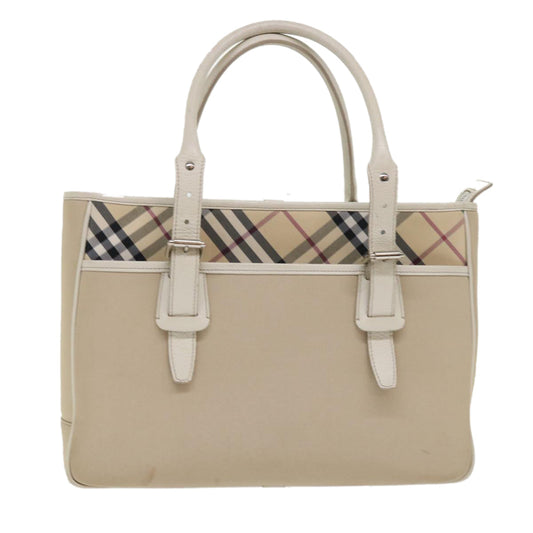 Burberry Luxury Nova Check Shoulder Bag Auth Am4592 Leather Nylon Beige