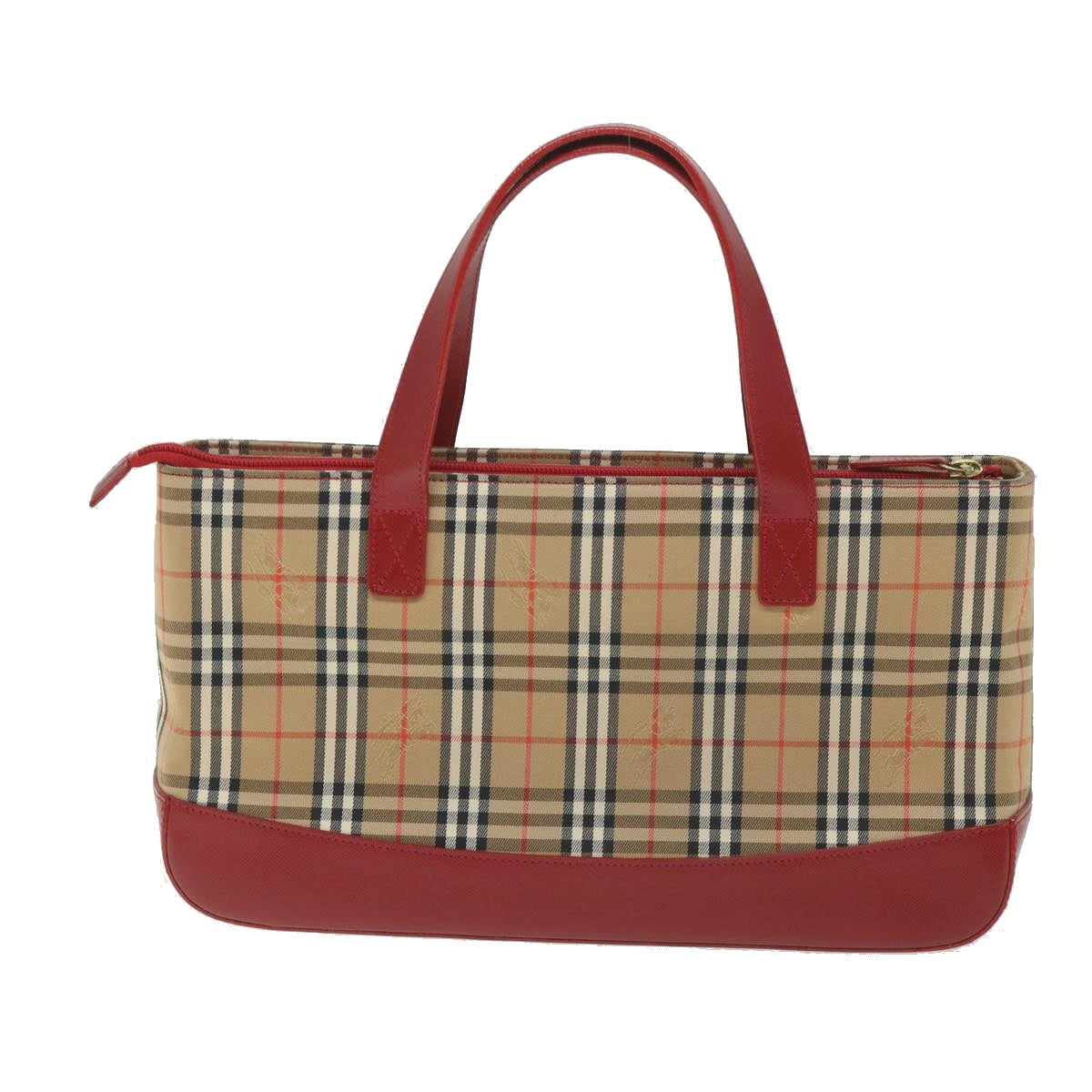 Burberry Luxury Nova Check Hand Bag Auth Am5133 Canvas Nylon Beige Travel Bag