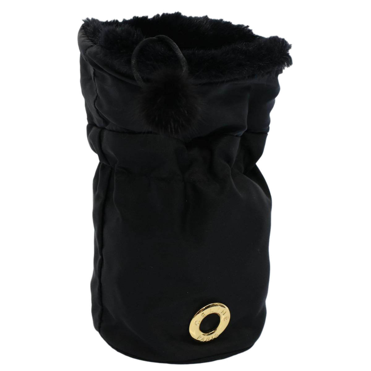 Luxury Circle Pouch Am Handbag Nylon Black Travel Bag