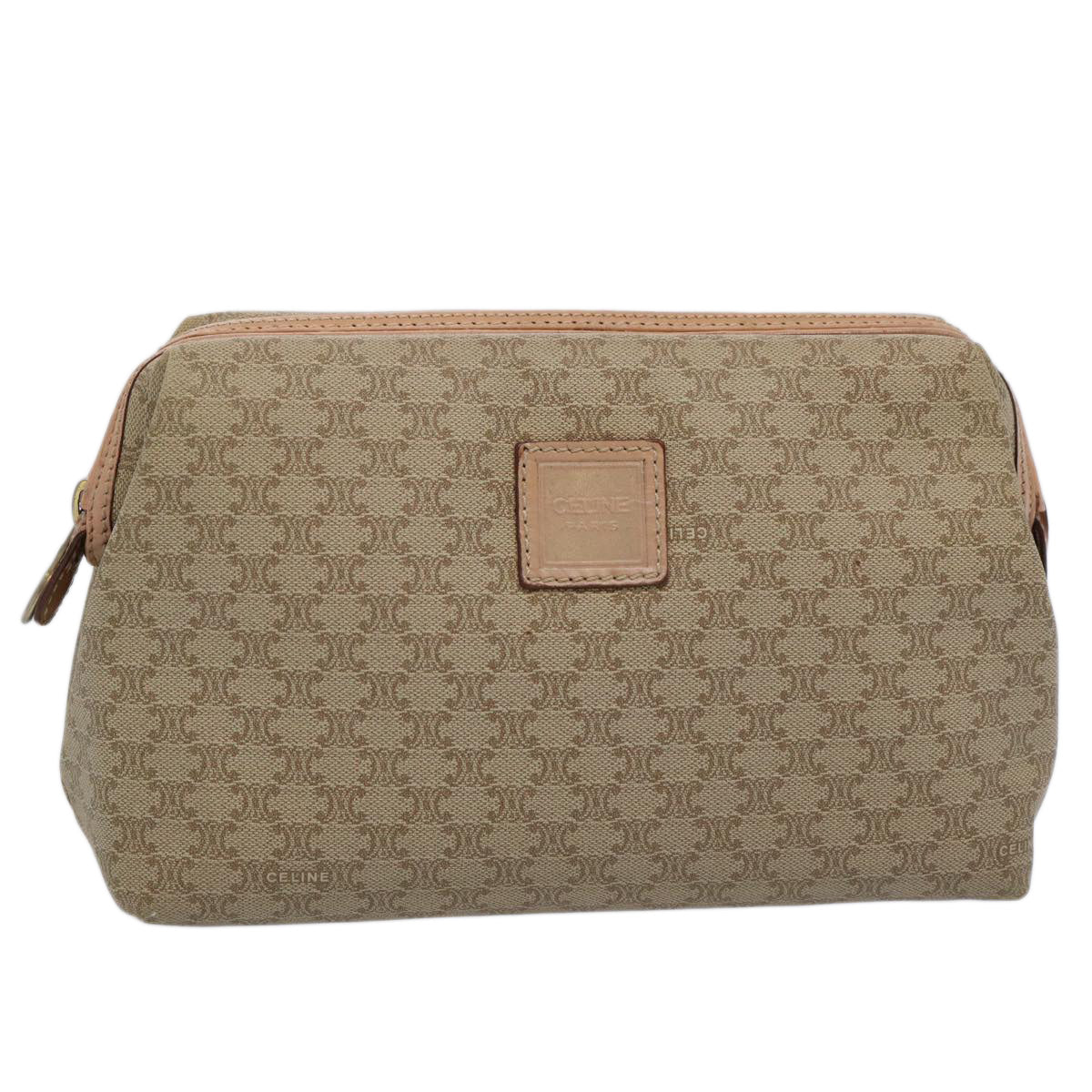 Luxury Macadam Pouch Am Handbag Canvas Beige Travel Bag