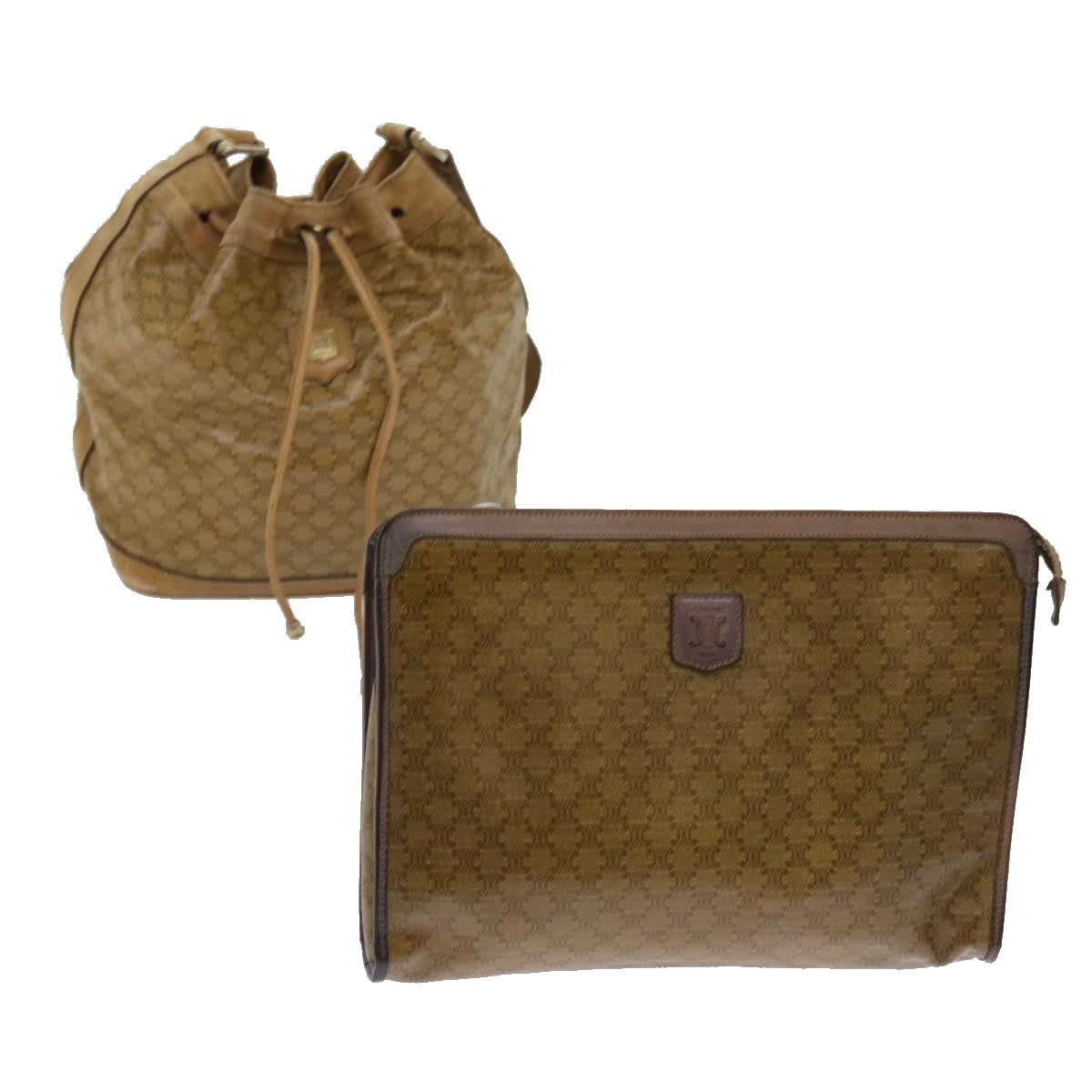 Luxury Macadam Clutch Shoulder Bag Coated Set Canvas Beige