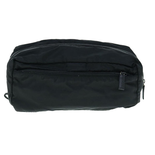 Prada Clutch Bag Auth Nylon Black