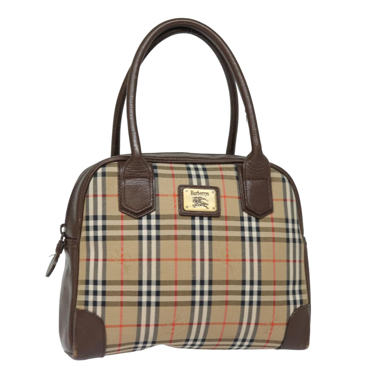 Burberry Luxury ss Nova Check Hand Bag Auth Am6463 Canvas Beige Travel Bag