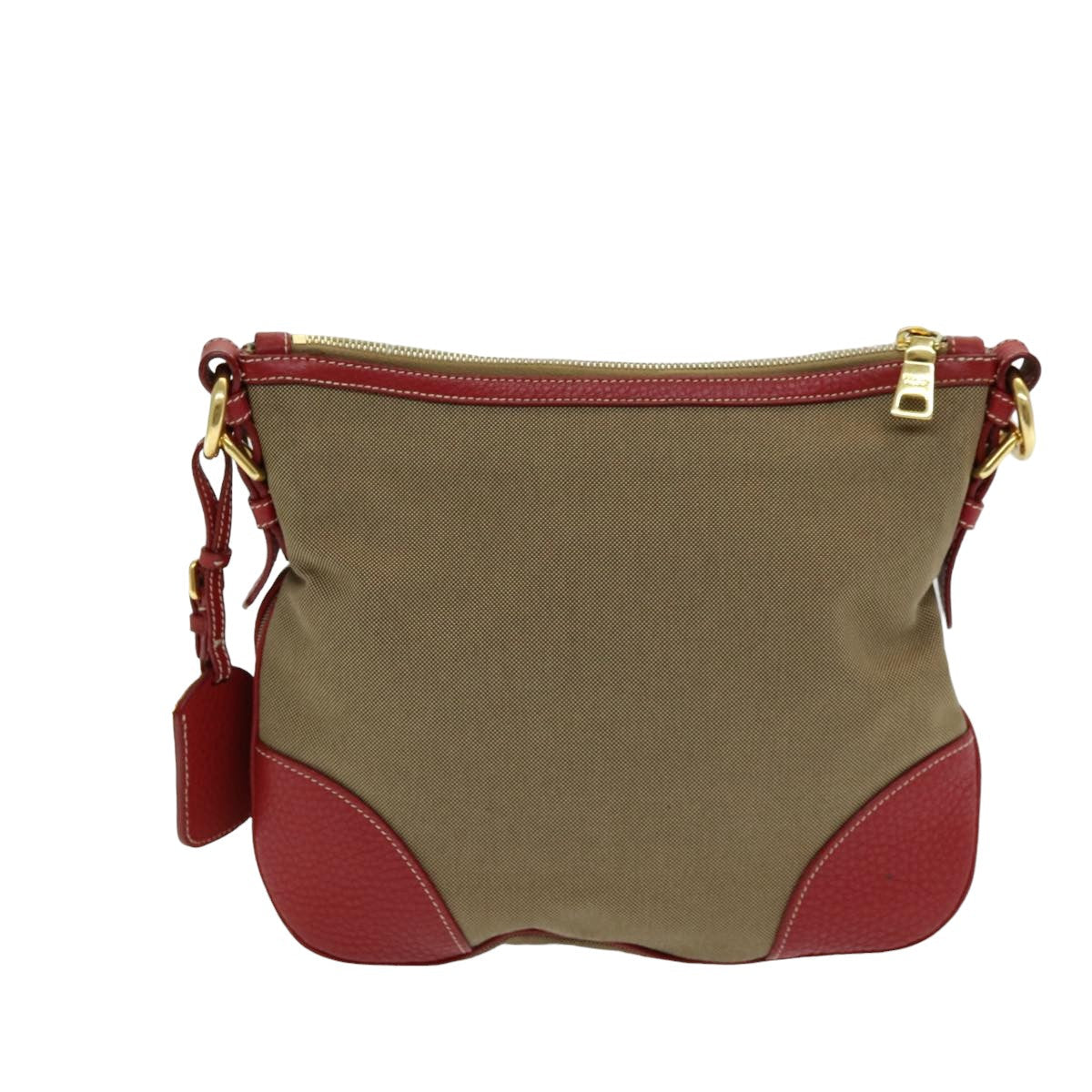 Prada Shoulder Bag Auth Canvas Beige Beige Auth Am6552