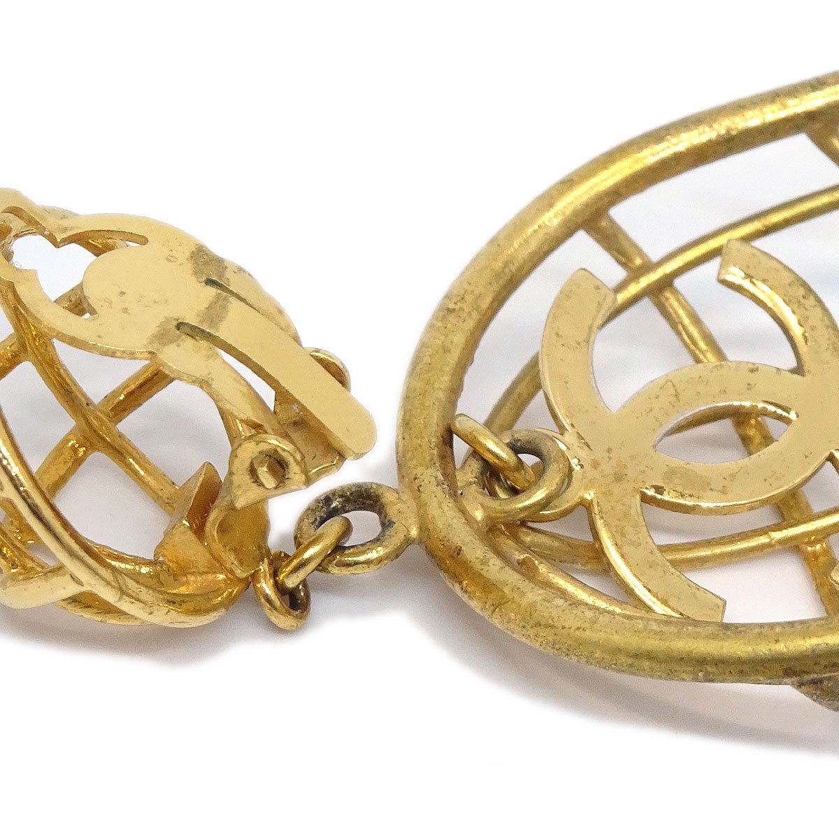 Chanel Birdcage Earrings Gold Clip-On Jewelry