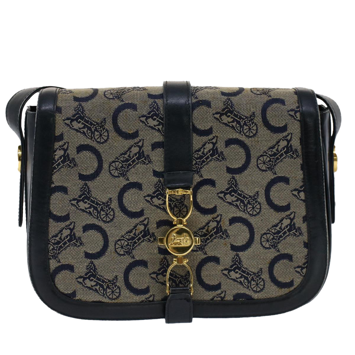 Luxury C Macadam Shoulder Bag Navy Ar Canvas