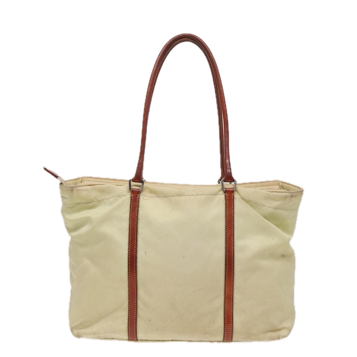Prada Tote Bag Auth Nylon Beige Beige Auth Ar12047