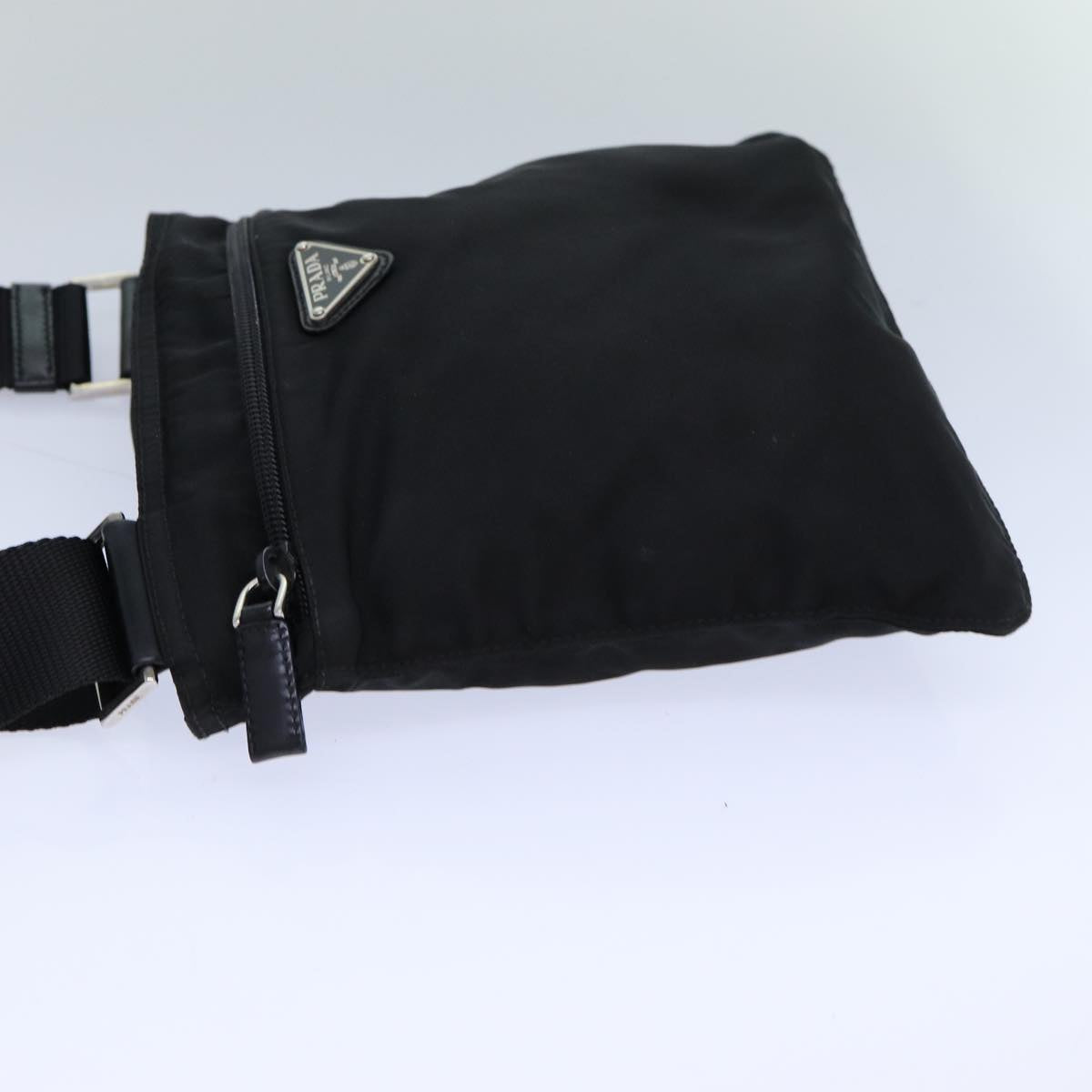 Prada Shoulder Bag Auth Nylon Black Black Auth Ar12121