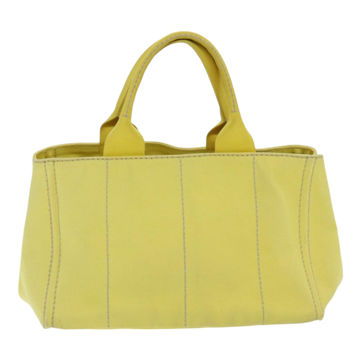 Prada Canapa Mm Hand Bag Auth Canvas Yellow Travel Bag