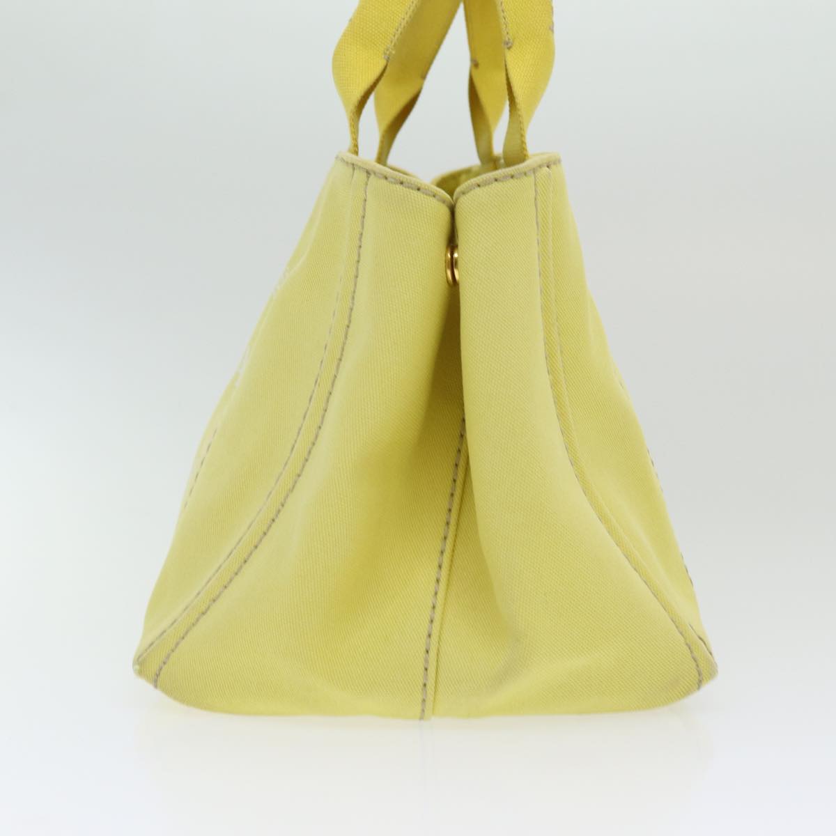 Prada Canapa Mm Hand Bag Auth Canvas Yellow Travel Bag