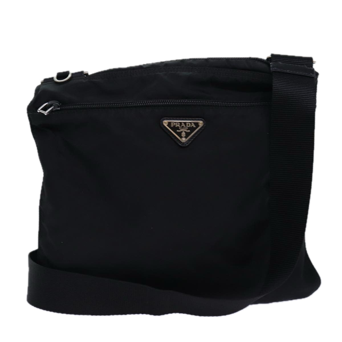 Prada Shoulder Bag Auth Nylon Black Black Auth Ar12259