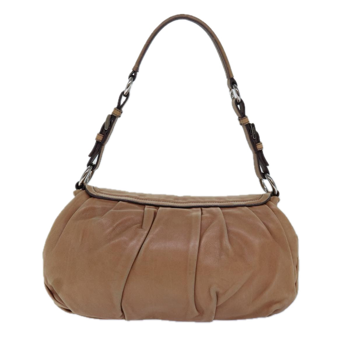 Prada Shoulder Bag Auth Leather Brown
