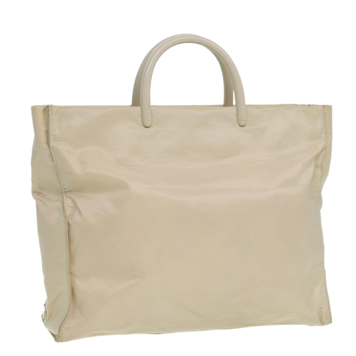 Prada Hand Bag Auth Nylon Beige Travel Bag Beige Auth Ar12298