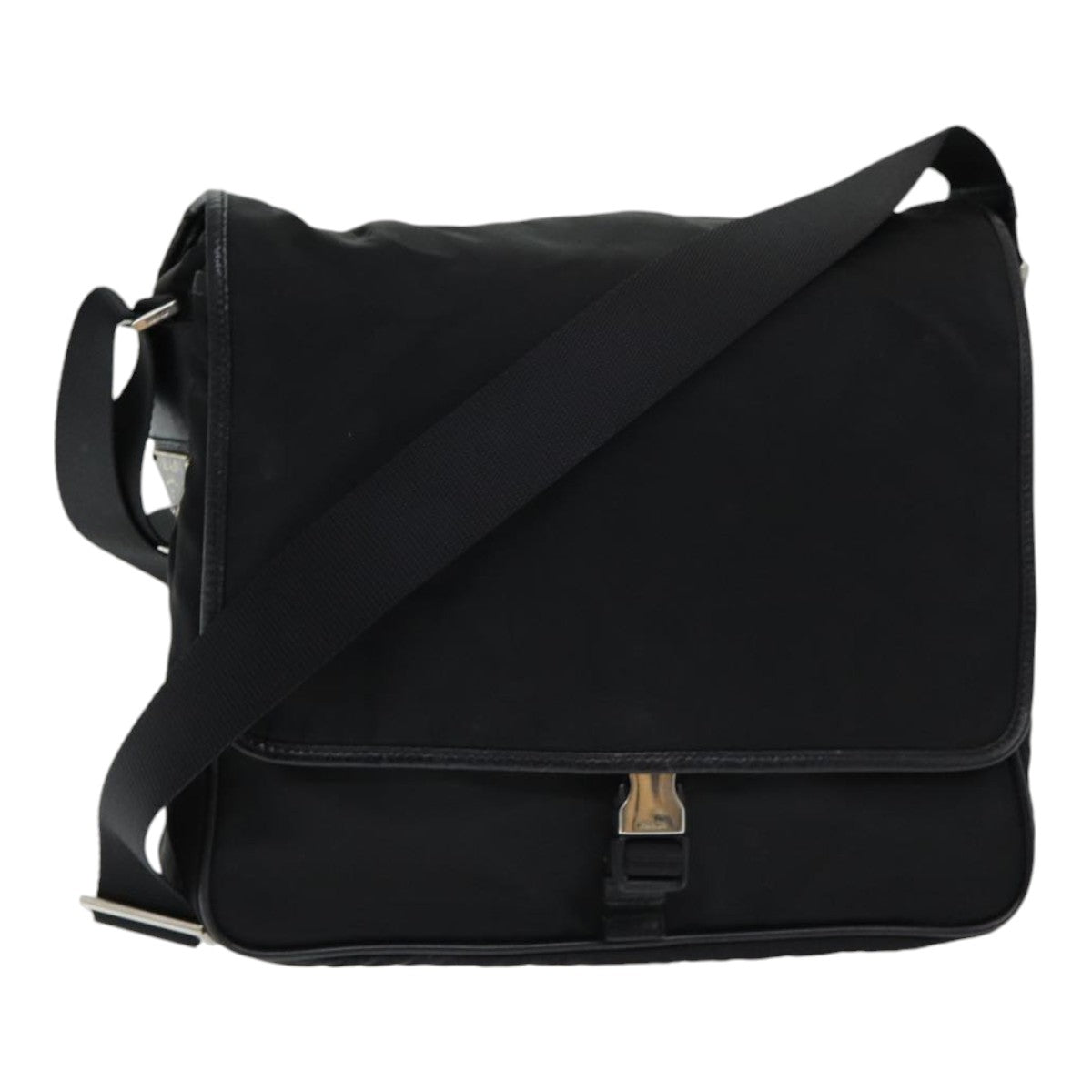 Prada Shoulder Bag Auth Nylon Black Black Auth Ar12322