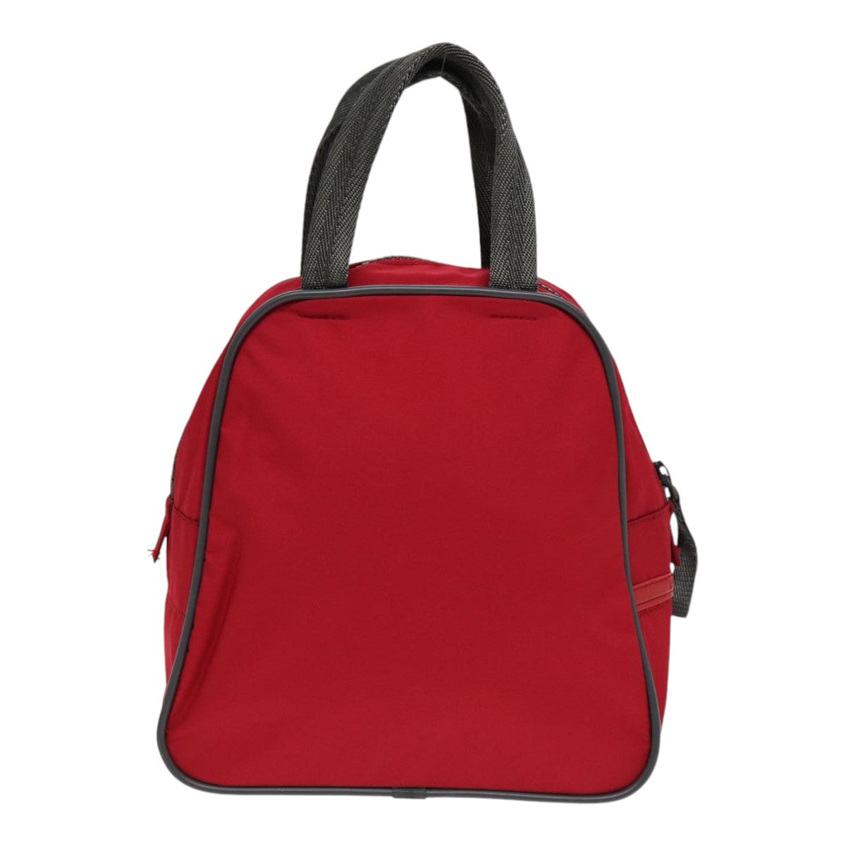 Prada Sports Hand Bag Auth Nylon Red Silver Travel Bag Silver Auth Ar12357