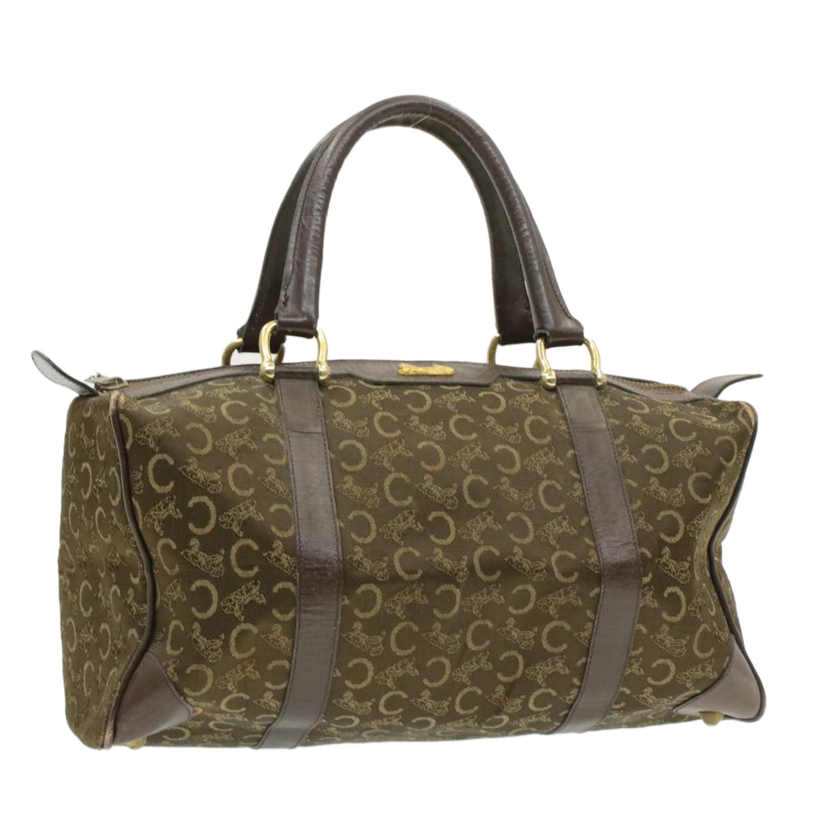 Luxury C Macadam Horse Carriage Hand Bag Canvas Brown Travel Bag