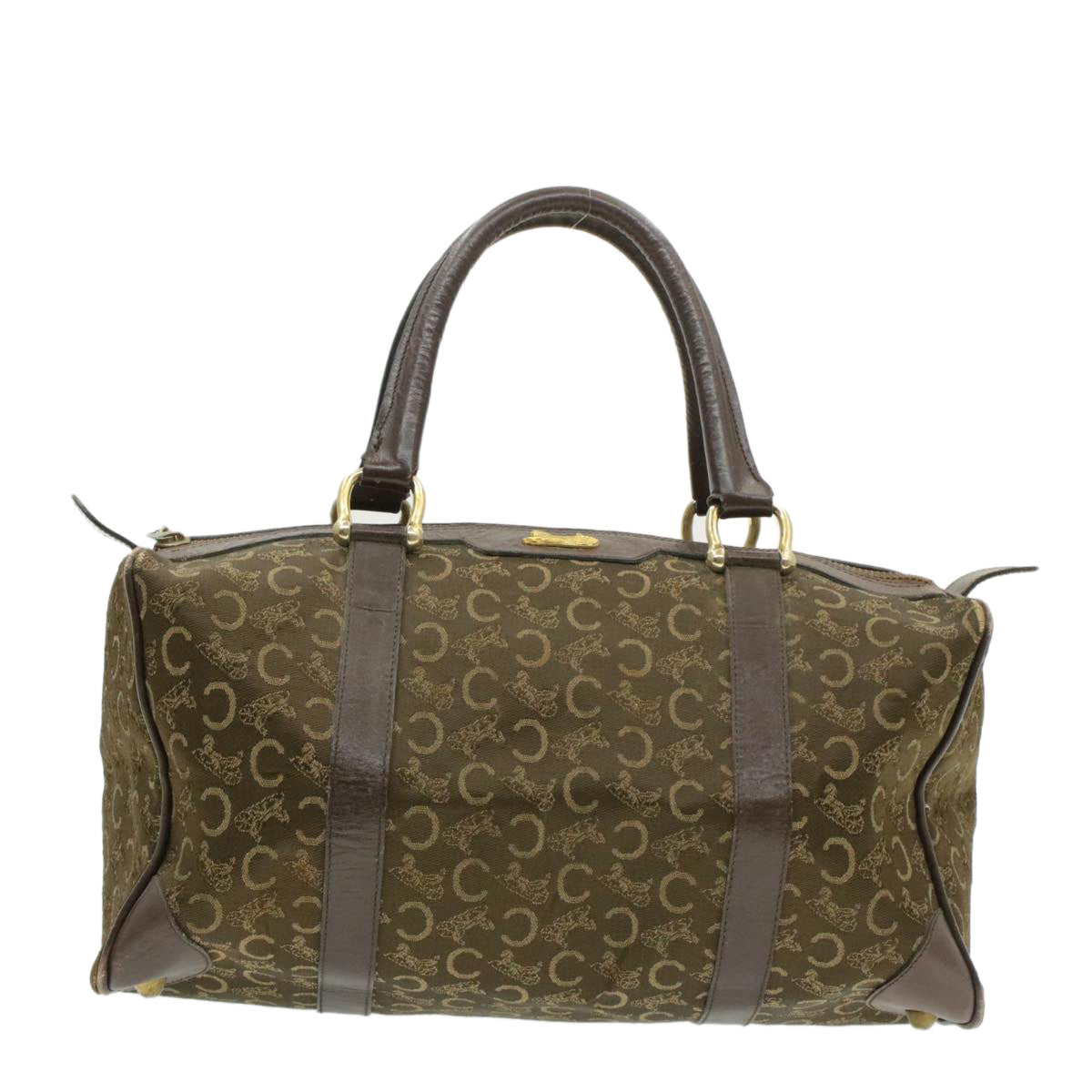 Luxury C Macadam Horse Carriage Hand Bag Canvas Brown Travel Bag