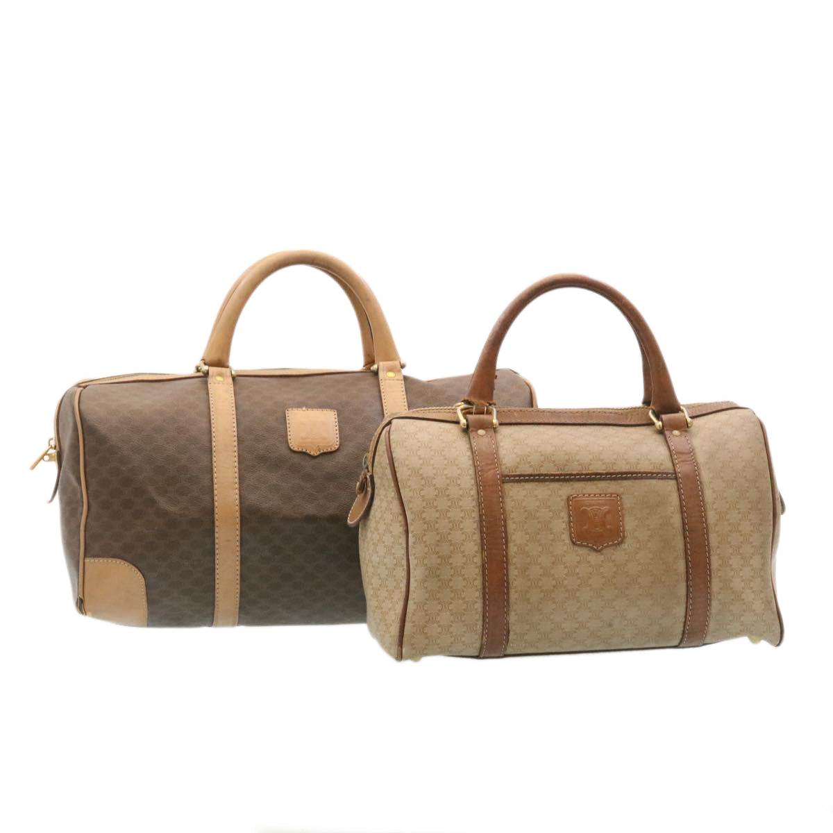 Luxury Macadam Hand Bag Boston Bag Set Canvas Brown Travel Bag