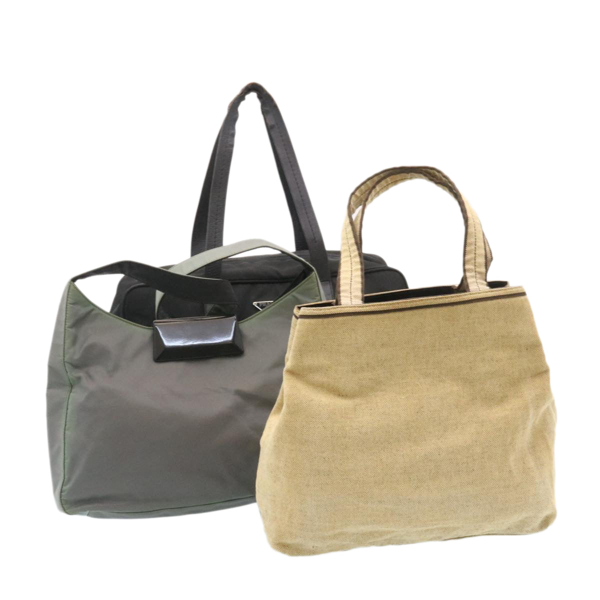 Prada Hand Bag Shoulder Bag 3Set Canvas Nylon Black