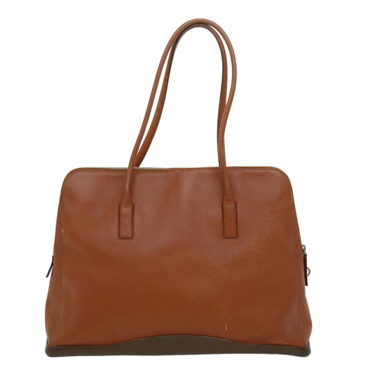 Prada Tote Bag Auth Leather Brown Brown Auth Ar7489