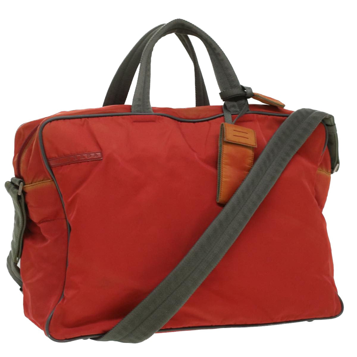 Prada Hand Bag 2Way Nylon Red Travel Bag