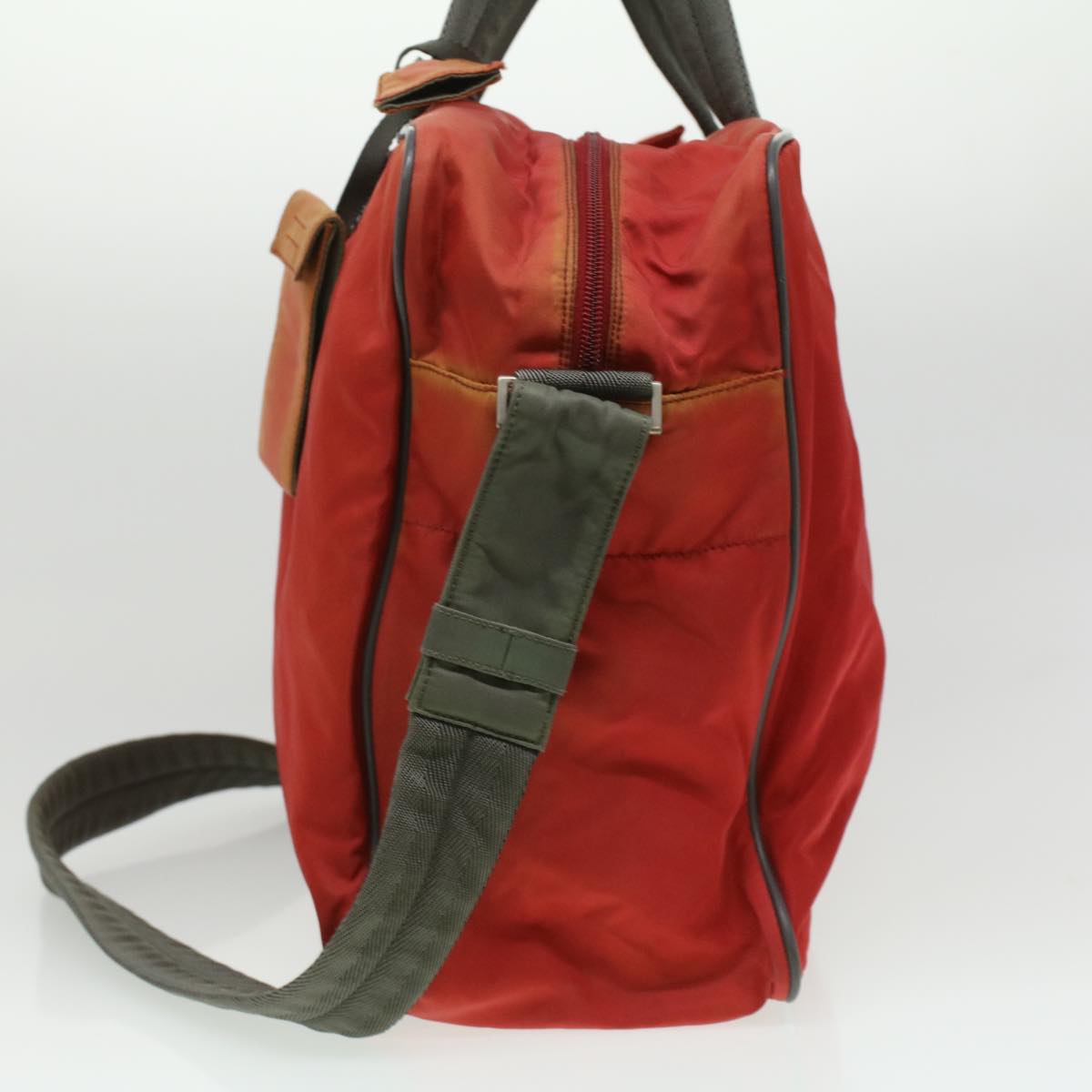 Prada Hand Bag 2Way Nylon Red Travel Bag