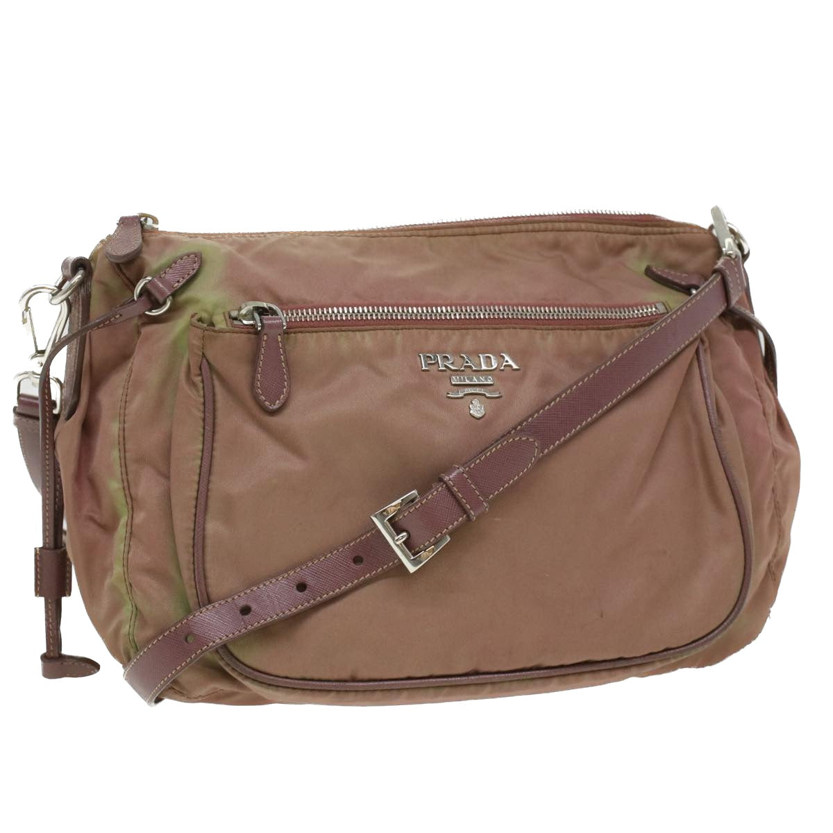 Prada Shoulder Bag Wine Nylon Red