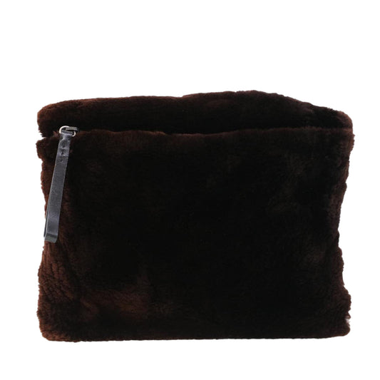 Prada Sports Shoulder Bag Fur Auth Brown